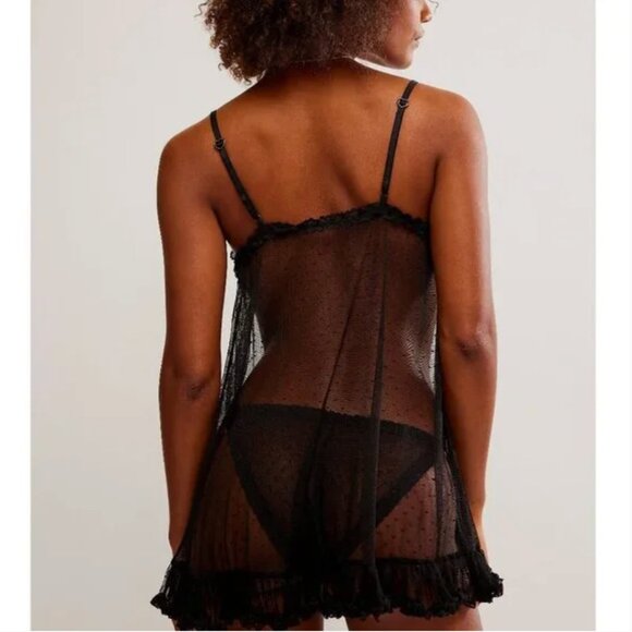 FREE PEOPLE NWT Heart To Heart Mini Slip / Black - small - Picture 6 of 11
